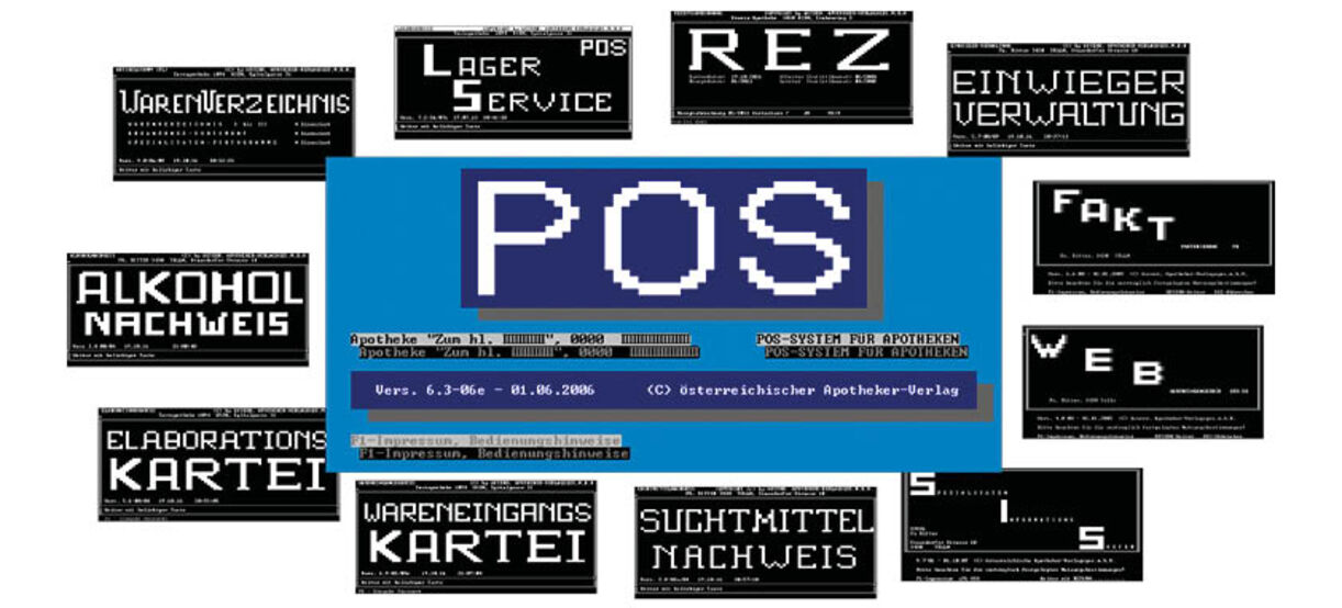 Darstellung des POS-Systems (Vorgänger der AVS-Software). Das POS-System bestand aus vielen einzelnen Programmen.